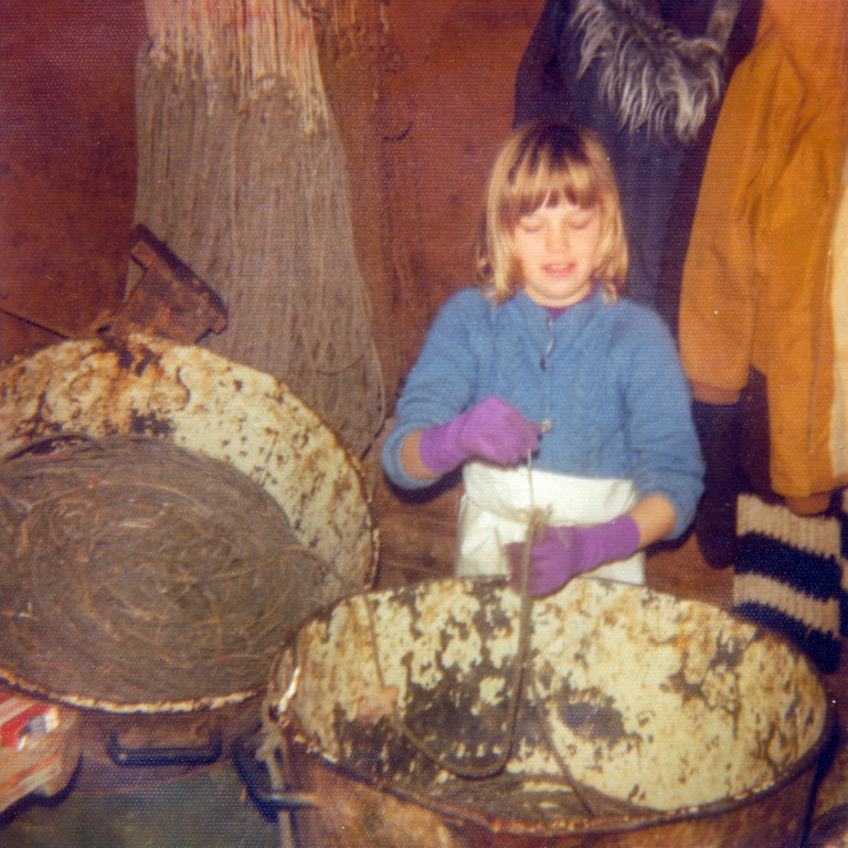 Svava Daðadóttir að beita